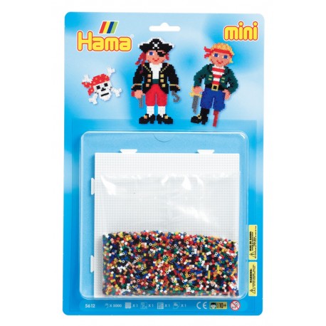 Pirater, to pirater med træben og øjeklap - HAMA Mini perler