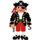 Pirater, to pirater med træben og øjeklap - HAMA Mini perler