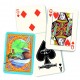 Spillekort med frø og pindsvin i en robåd, 52 kort, 2 jokere. eeBoo
