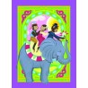 Spillekort med aber, der rider en elefant, 52 kort, 2 jokere. eeBoo