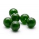 10 mm mørkegrøn jade, rund, stenperler, 6 stk